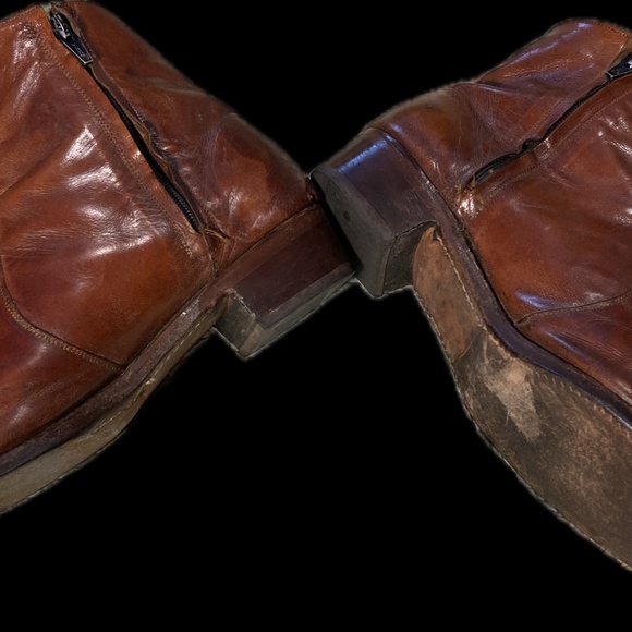 Mens Vintage Brown Leather Florsheim Side Zip up Ankle Boot, Size 9/12 D main image 12